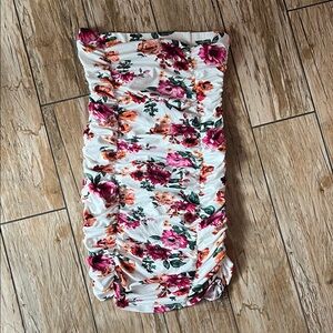 Almost Famous Floral Print Rouched Dress